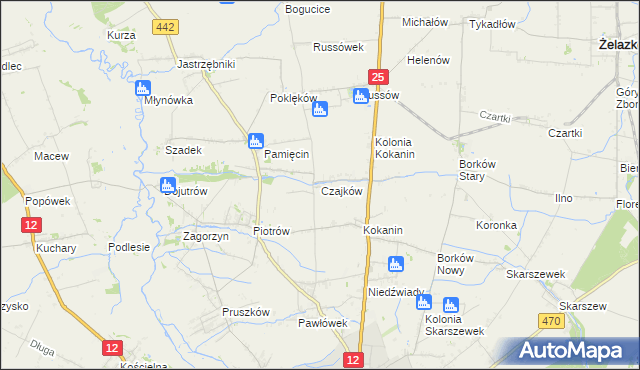 mapa Czajków gmina Blizanów, Czajków gmina Blizanów na mapie Targeo