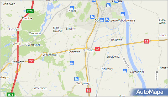 mapa Czarlin, Czarlin na mapie Targeo