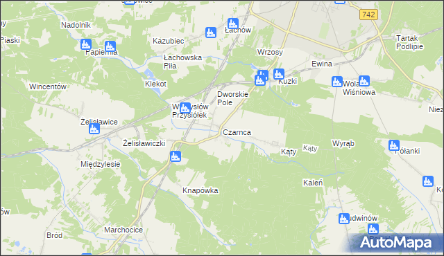 mapa Czarnca, Czarnca na mapie Targeo