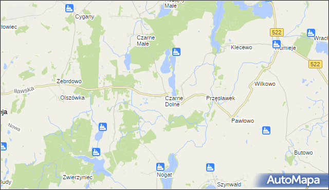 mapa Czarne Dolne, Czarne Dolne na mapie Targeo
