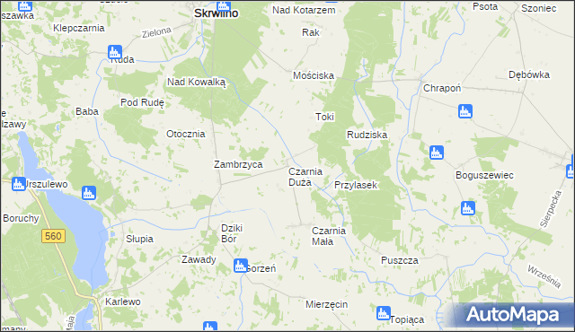mapa Czarnia Duża, Czarnia Duża na mapie Targeo