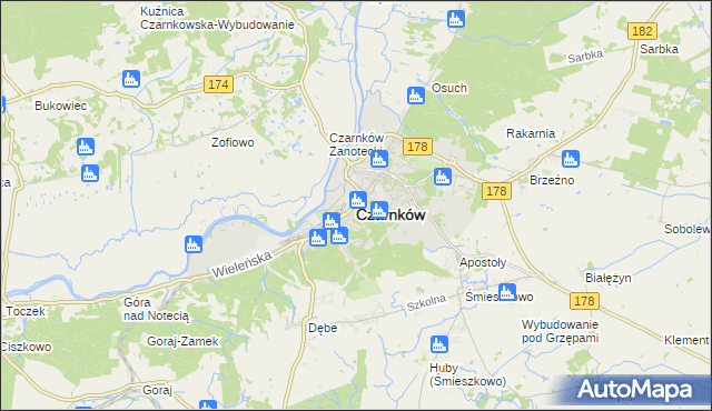 mapa Czarnków, Czarnków na mapie Targeo