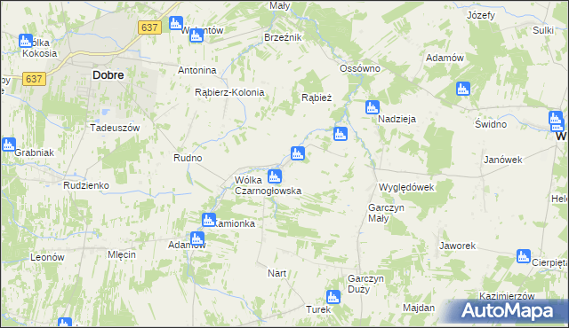 mapa Czarnogłów, Czarnogłów na mapie Targeo