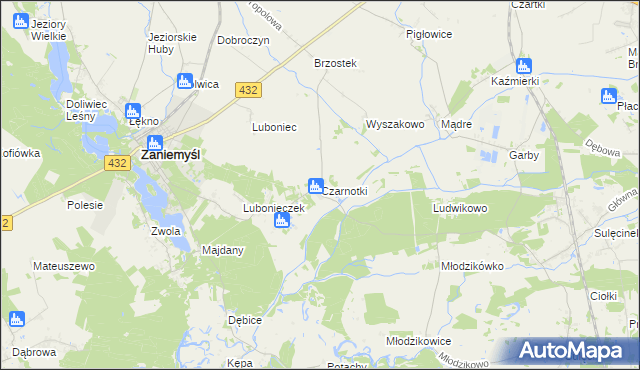 mapa Czarnotki, Czarnotki na mapie Targeo