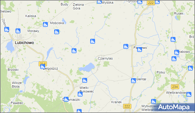 mapa Czarnylas gmina Skórcz, Czarnylas gmina Skórcz na mapie Targeo
