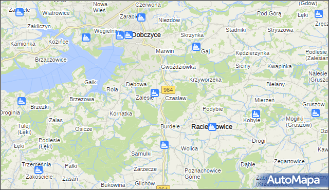 mapa Czasław gmina Raciechowice, Czasław gmina Raciechowice na mapie Targeo