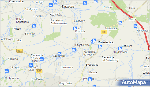 mapa Cząstkowice, Cząstkowice na mapie Targeo