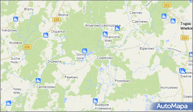 mapa Cząstkowo, Cząstkowo na mapie Targeo