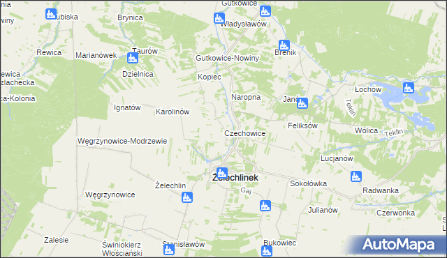 mapa Czechowice, Czechowice na mapie Targeo
