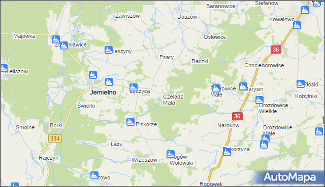 mapa Czeladź Mała, Czeladź Mała na mapie Targeo