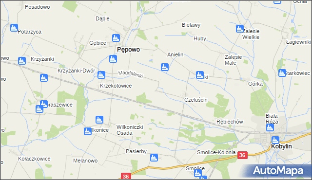 mapa Czeluścinek, Czeluścinek na mapie Targeo