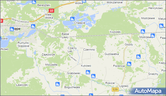mapa Czermno gmina Skępe, Czermno gmina Skępe na mapie Targeo