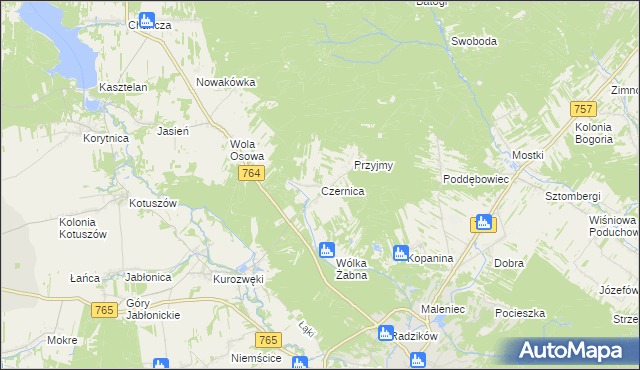 mapa Czernica gmina Staszów, Czernica gmina Staszów na mapie Targeo