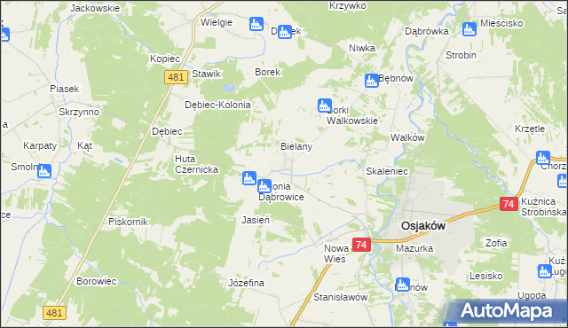 mapa Czernice gmina Osjaków, Czernice gmina Osjaków na mapie Targeo