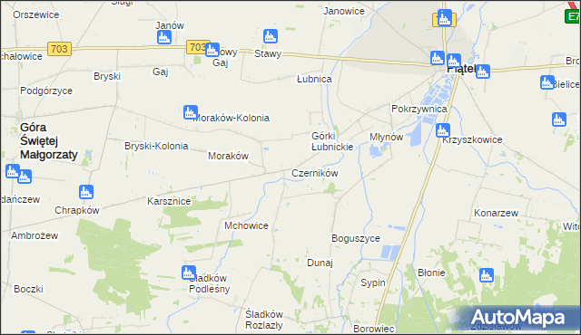 mapa Czerników gmina Piątek, Czerników gmina Piątek na mapie Targeo