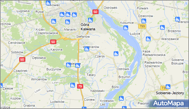 mapa Czersk gmina Góra Kalwaria, Czersk gmina Góra Kalwaria na mapie Targeo