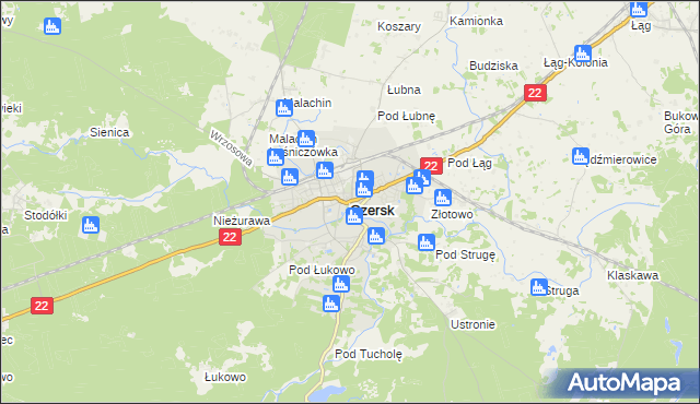 mapa Czersk powiat chojnicki, Czersk powiat chojnicki na mapie Targeo