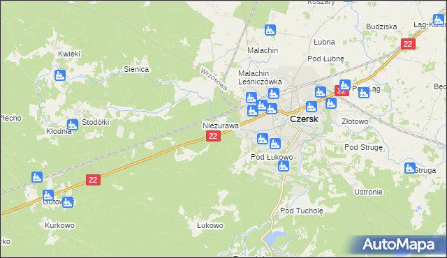 mapa Czersk powiat chojnicki, Czersk powiat chojnicki na mapie Targeo