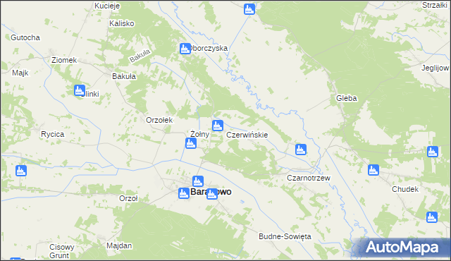 mapa Czerwińskie, Czerwińskie na mapie Targeo