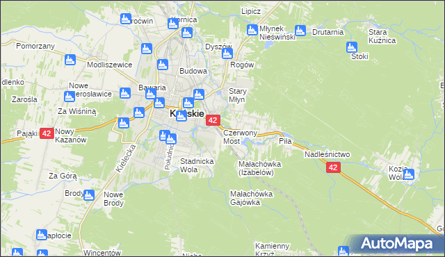 mapa Czerwony Most, Czerwony Most na mapie Targeo