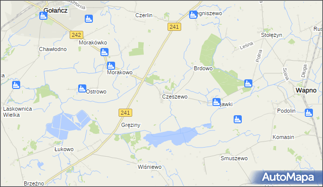 mapa Czeszewo gmina Gołańcz, Czeszewo gmina Gołańcz na mapie Targeo