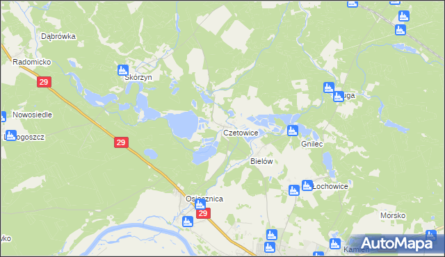 mapa Czetowice, Czetowice na mapie Targeo