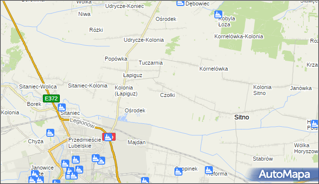 mapa Czołki, Czołki na mapie Targeo