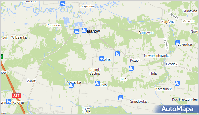 mapa Czołna, Czołna na mapie Targeo