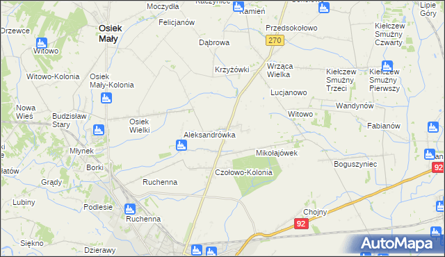 mapa Czołowo gmina Koło, Czołowo gmina Koło na mapie Targeo