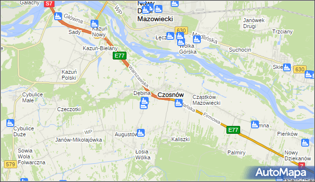 mapa Czosnów, Czosnów na mapie Targeo