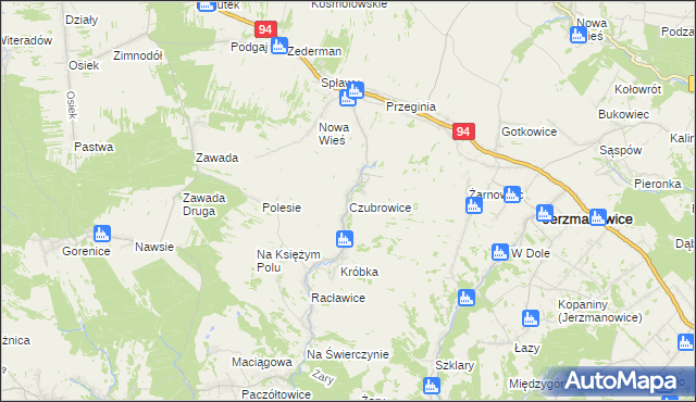 mapa Czubrowice, Czubrowice na mapie Targeo