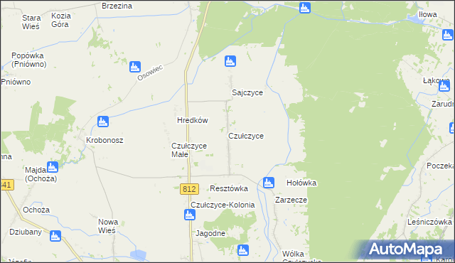 mapa Czułczyce, Czułczyce na mapie Targeo