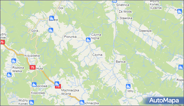 mapa Czyrna, Czyrna na mapie Targeo