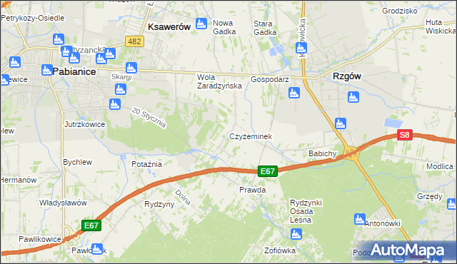 mapa Czyżeminek, Czyżeminek na mapie Targeo