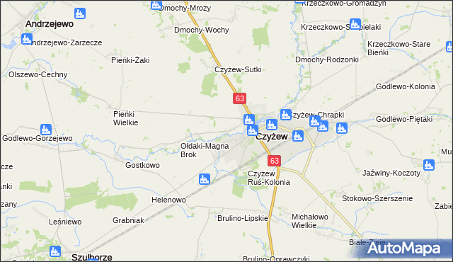 mapa Czyżew Ruś-Wieś, Czyżew Ruś-Wieś na mapie Targeo