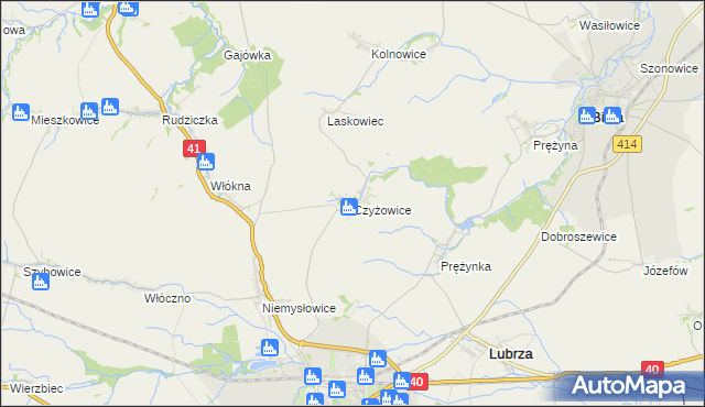 mapa Czyżowice gmina Prudnik, Czyżowice gmina Prudnik na mapie Targeo