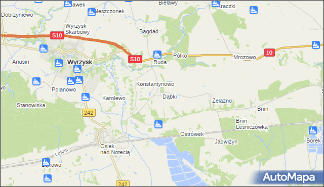 mapa Dąbki gmina Wyrzysk, Dąbki gmina Wyrzysk na mapie Targeo