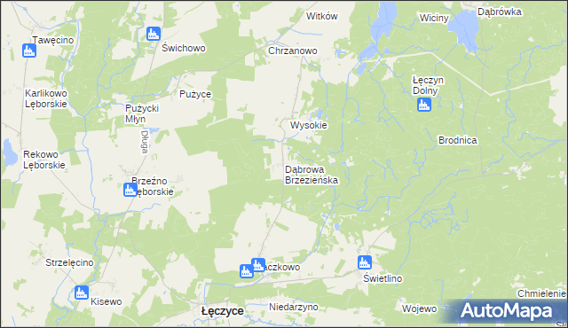 mapa Dąbrowa Brzezieńska, Dąbrowa Brzezieńska na mapie Targeo