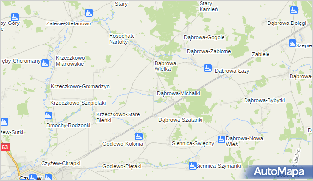 mapa Dąbrowa-Michałki, Dąbrowa-Michałki na mapie Targeo