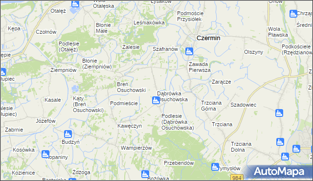 mapa Dąbrówka Osuchowska, Dąbrówka Osuchowska na mapie Targeo