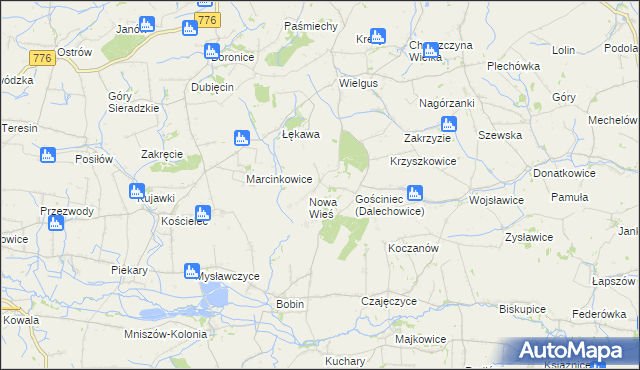 mapa Dalechowice, Dalechowice na mapie Targeo