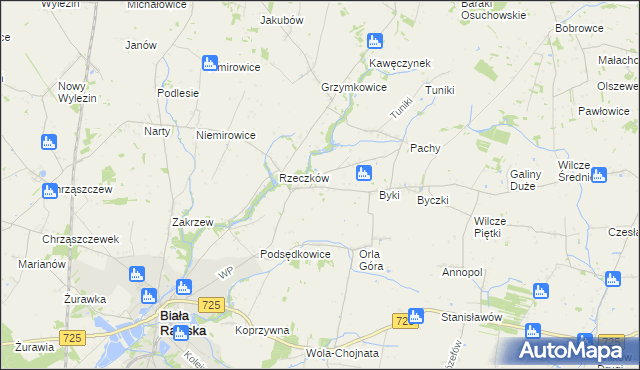 mapa Dańków gmina Biała Rawska, Dańków gmina Biała Rawska na mapie Targeo