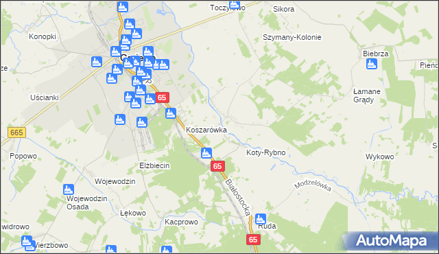 mapa Danówek, Danówek na mapie Targeo