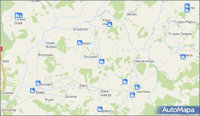 mapa Danowo gmina Kolno, Danowo gmina Kolno na mapie Targeo