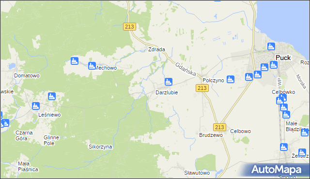 mapa Darzlubie, Darzlubie na mapie Targeo