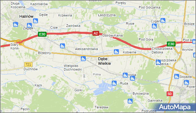 mapa Dębe Wielkie, Dębe Wielkie na mapie Targeo