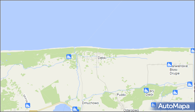 mapa Dębki, Dębki na mapie Targeo