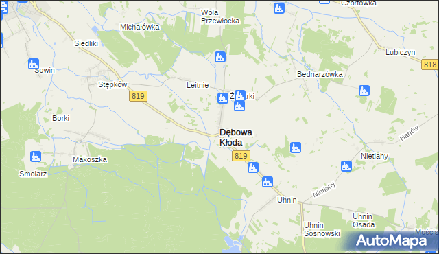 mapa Dębowa Kłoda, Dębowa Kłoda na mapie Targeo