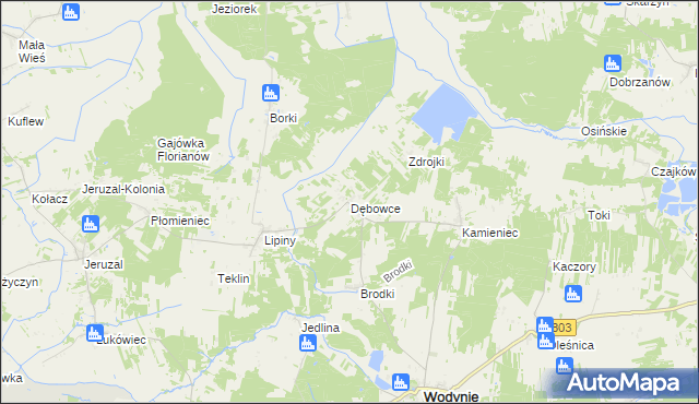 mapa Dębowce, Dębowce na mapie Targeo