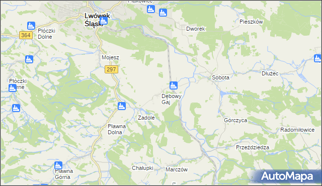 mapa Dębowy Gaj, Dębowy Gaj na mapie Targeo